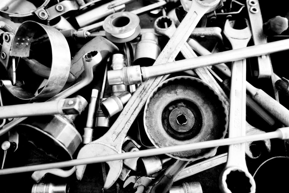 Pile of wrenches and sockets